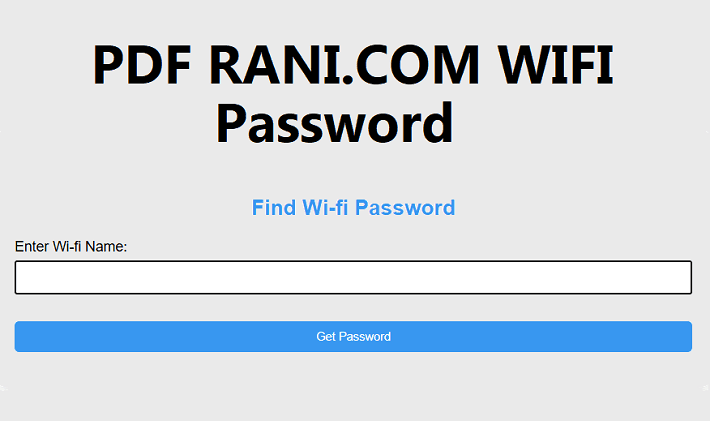 PDF RANI.COM WIFI Password